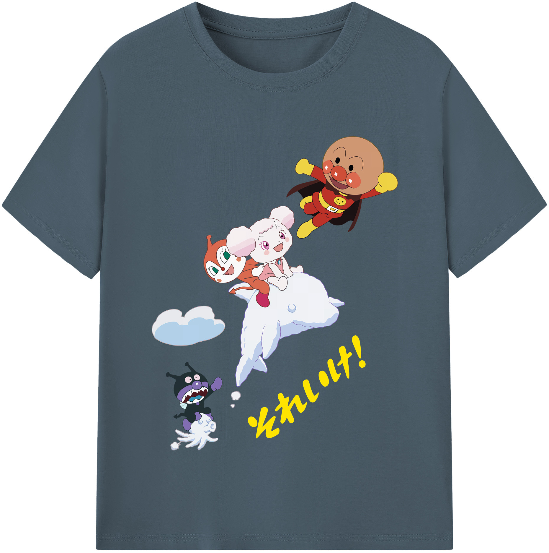 （画像用） アンパンマン Anpanman 綿100％半袖Tシャツ（フロントプリント）